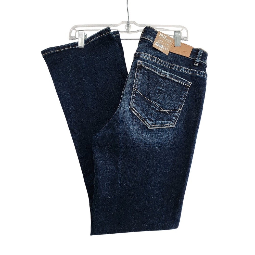 BKE 30R Blue Payton Bootcut Jeans Mid Rise Dark Wash Western Rodeo Boho Stretch